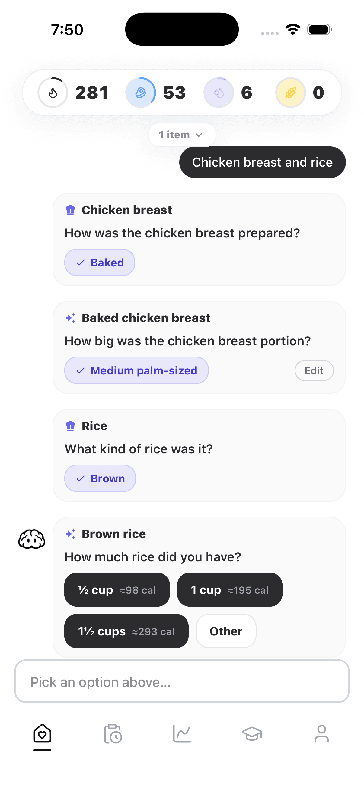 Fastiq AI portion clarification
